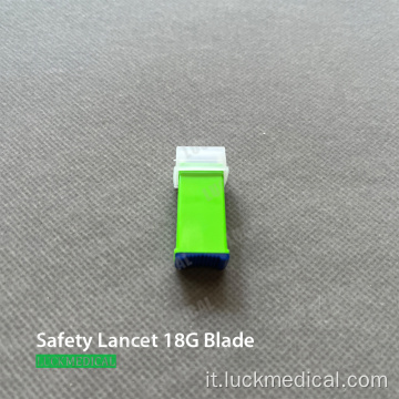 Sicurezza Blood Lancet Blade Tipo 18G